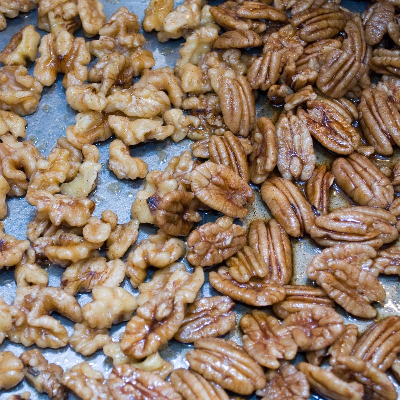 Just Baked Candied Spiced Walnuts and Pecans