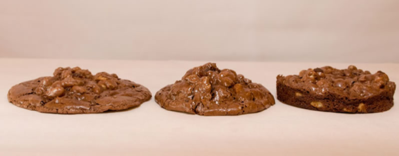Bittersweet Chocolate and Toasted Walnut Cookie Results from Three Different Mixing and Shaping Methods