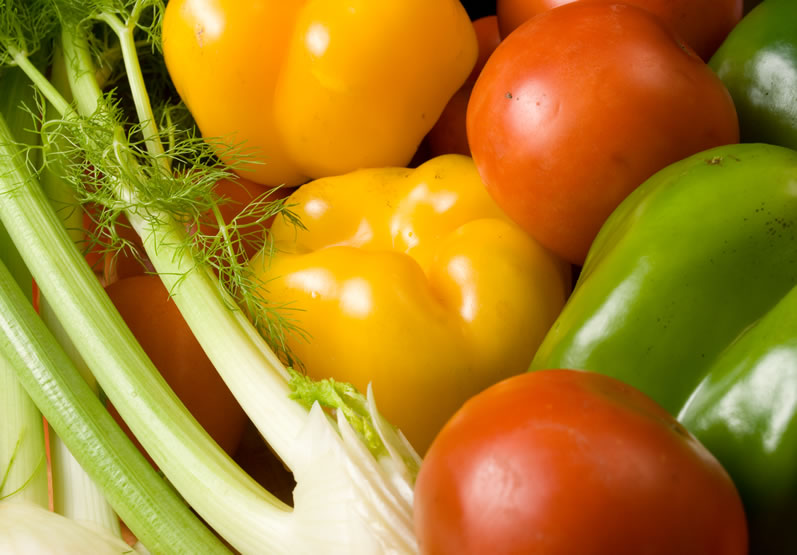 Fennel , Yellow Bell Pepper,  Green Bell Pepper and Tomato