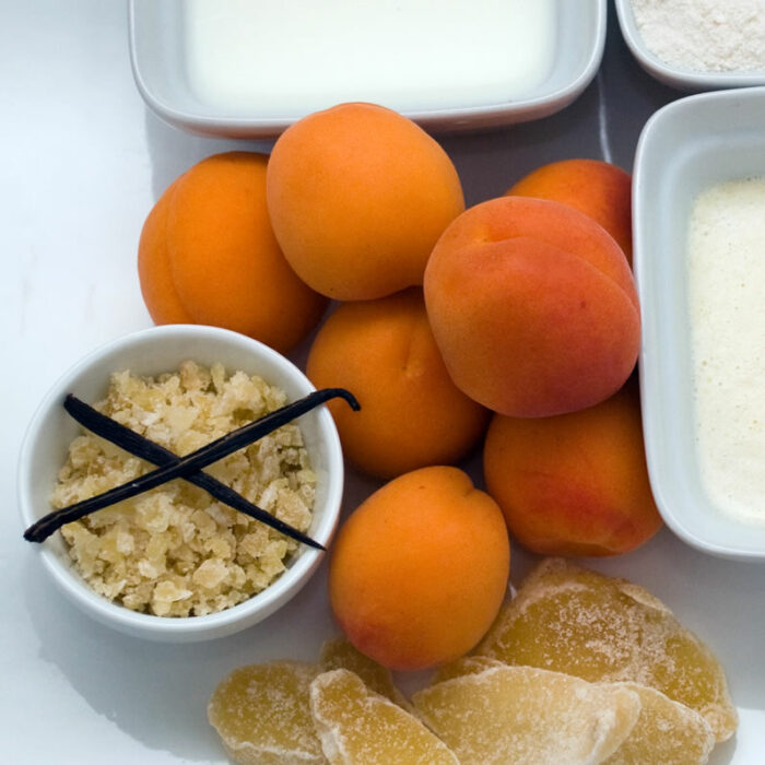 Ingredients for Apricot Ginger Peasant Cake