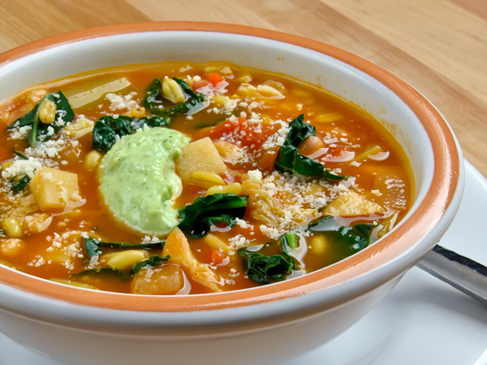 Kamut, Kale & Cabbage Soup with Winter Pistou | LunaCafe