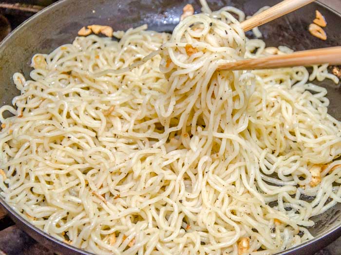 Golden Fried Garlic Noodles