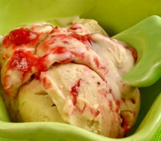 Peanut Butter and Strawberry Lime Jam Ice Cream