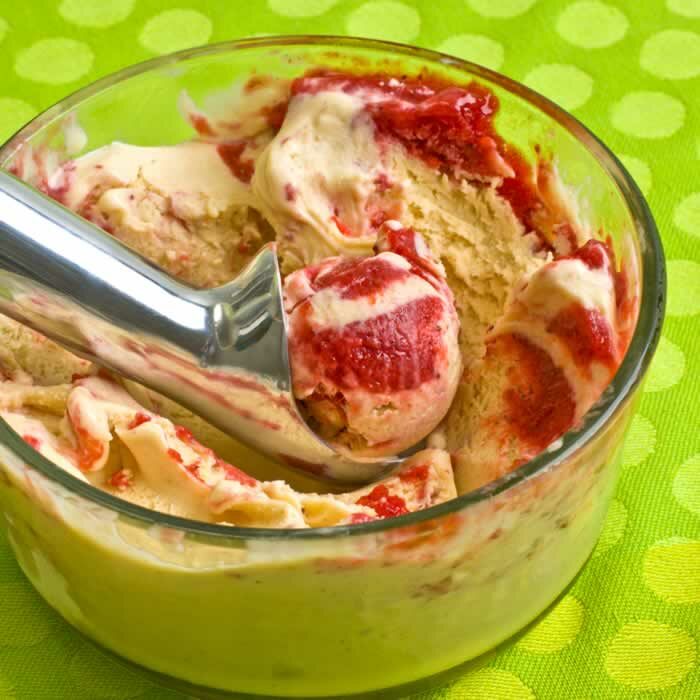 Peanut Butter & Strawberry Lime Jam Ice Cream