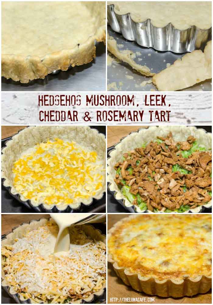 Hedgehog Mushroom, Leek, Cheddar & Rosemary Tart | LunaCafe