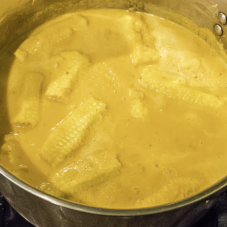 Sweet Corn Soup with Prawn, Avocado, & Lime Escabeche | LunaCafe