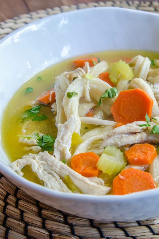 Grandma Mary’s Chicken Soup with Chewy Egg Noodle Dumplings