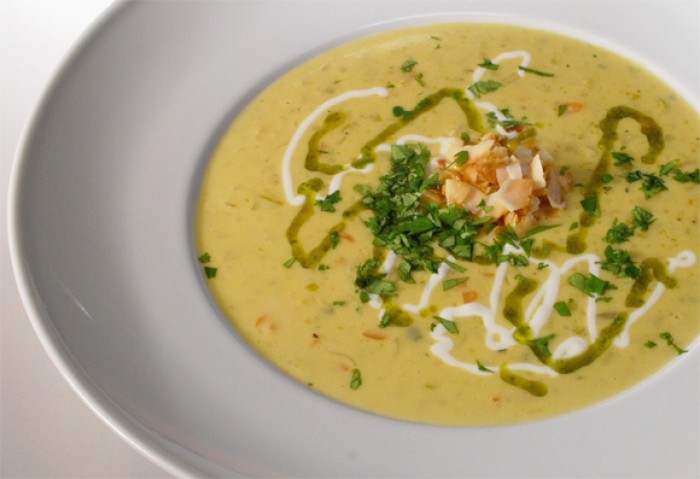 Curried Sweetpotato, Ginger & Coconut Bisque